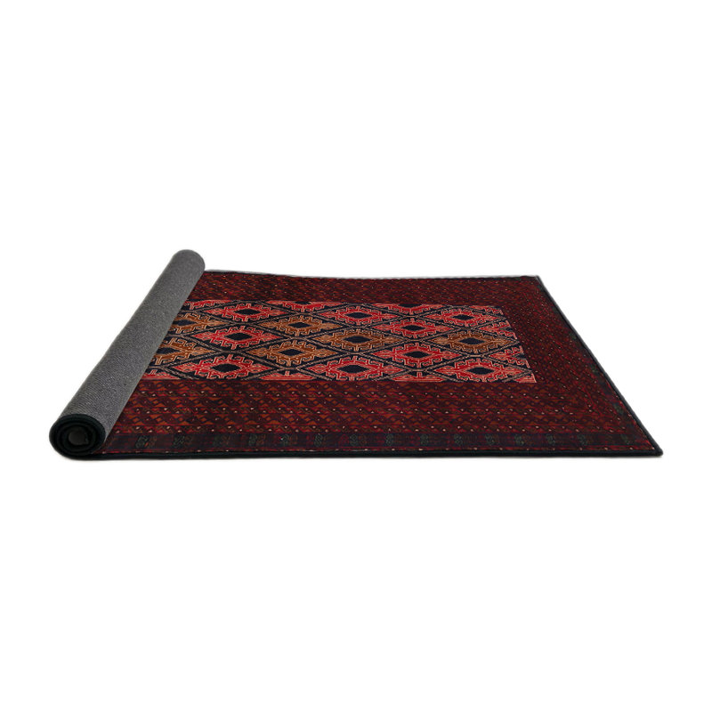 Tapis brun/rose/rouge traditionnel Montufar, Rond 5 pi
