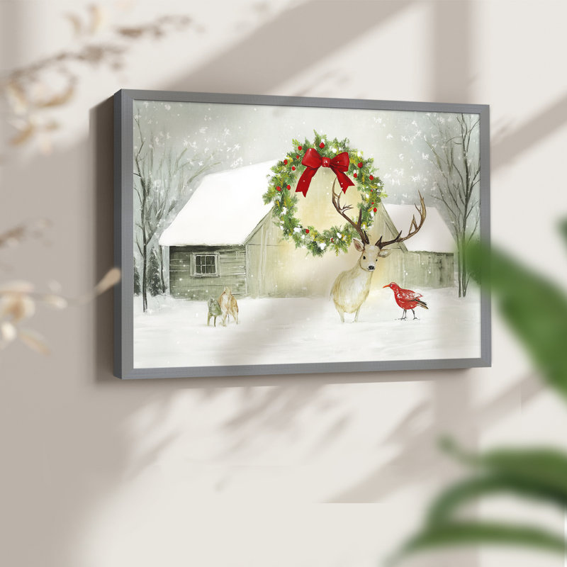 Art de Noël - CDXLIX - Reproduction encadrée - Restickable, H 11 po x l 14 po, Gris