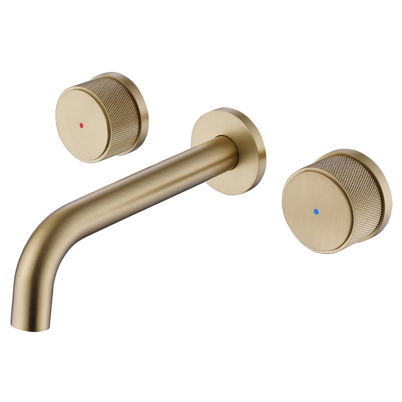 Circle Single-Handle Wall Mount Roman Tub Faucet Bathtub Filler, Gold