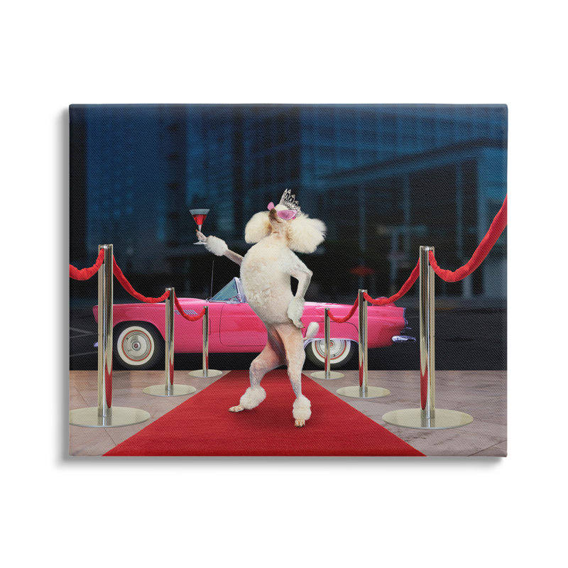 Drôle de tapis rouge sur toile Stupell Industries par Lund Roeser, H 36 po x l 48 po x P 1,5 po