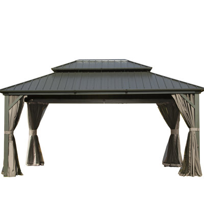 10X14 Ft Gazebo, Aluminum Frame For Stability And Longevity Gazebo Patio, Attractive