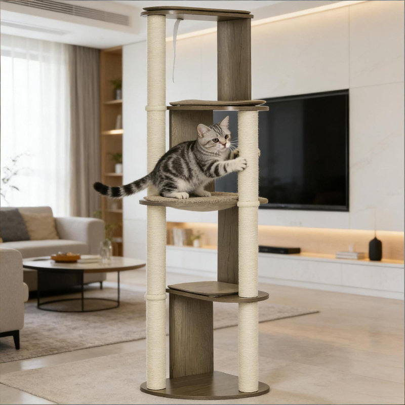 Grand arbre à chat à plusieurs niveaux