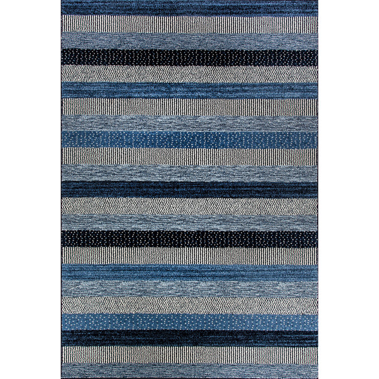 Tapis bleu à rayures Mariah
