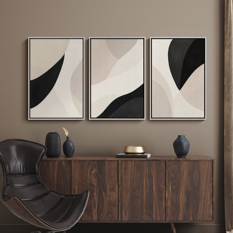 Art mural encadré, rétro, antique, classique pour chambre à coucher - 24 po x 36 po x 3 panneaux, H 36 po x l 24 po, Blanc