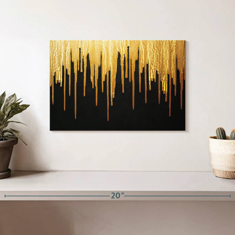 Avery Gold Paint Drip, 8" H x 12" W