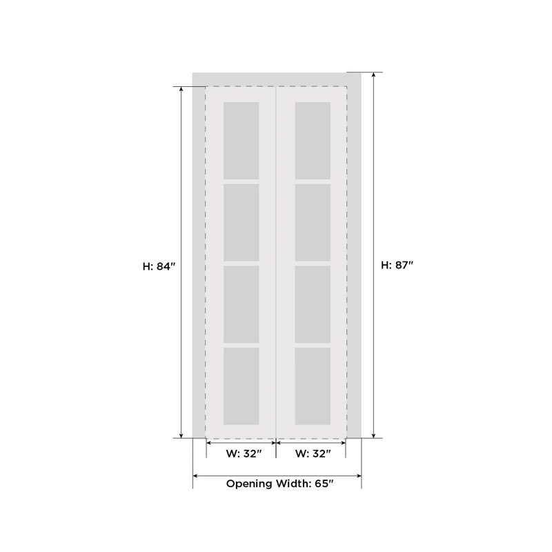 Portes pliantes en verre Lucia, 64 po x 84 po