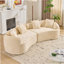 Yellow Curved Compressed Sofa, Creative Nordic-Style Design For Living Room, Comfortable, Soft And Suitable For Multiple Scenarios-204515537