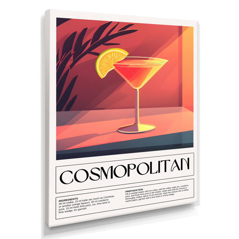 Reproduction d'art mural Mid Century Cosmopolitan Cocktail Lime Wedge II, Toile tendue, H 20 po x l 12 po