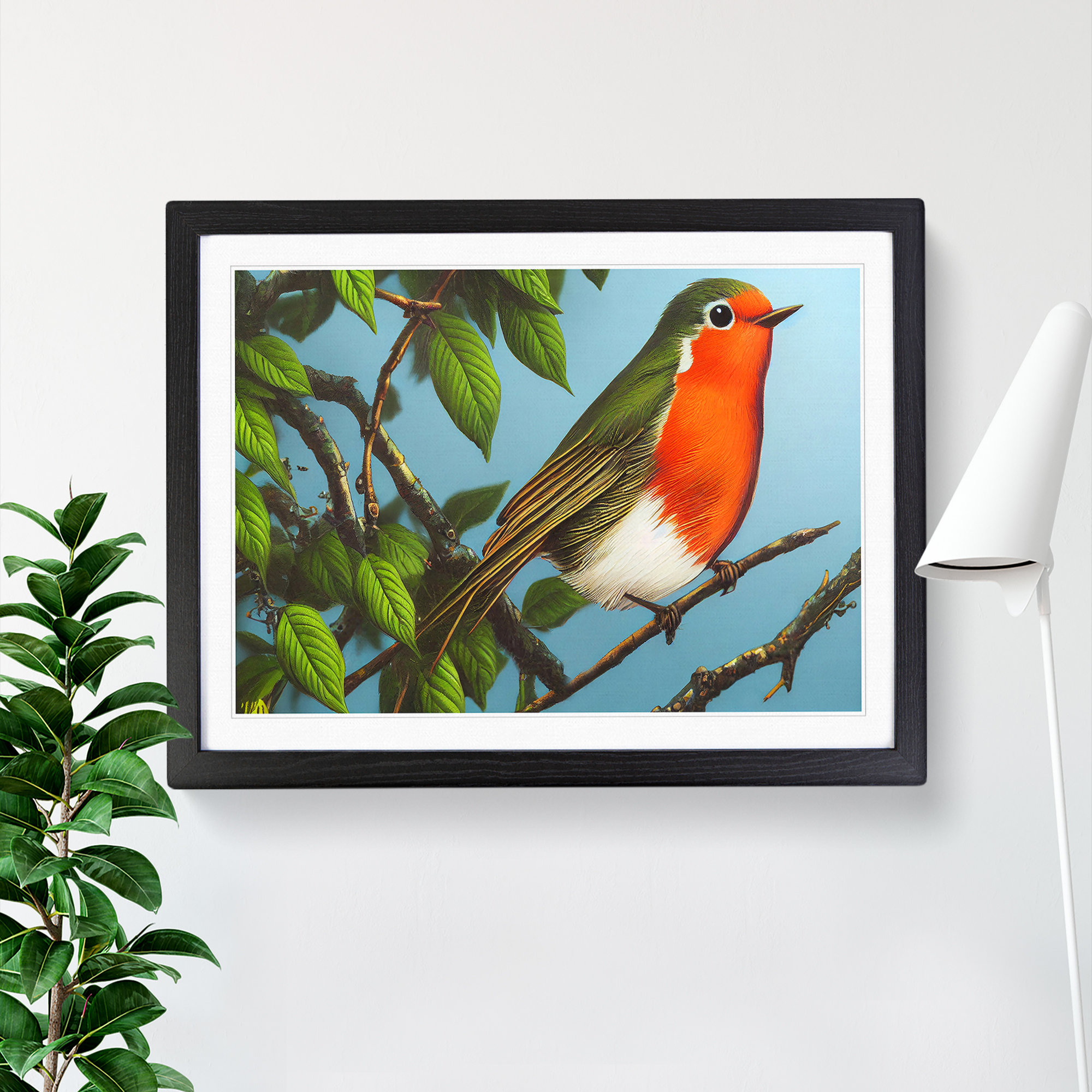 Prety Robi Marlow Home Co. A Pretty Robin Bird - Picture Frame Graphic Art ...