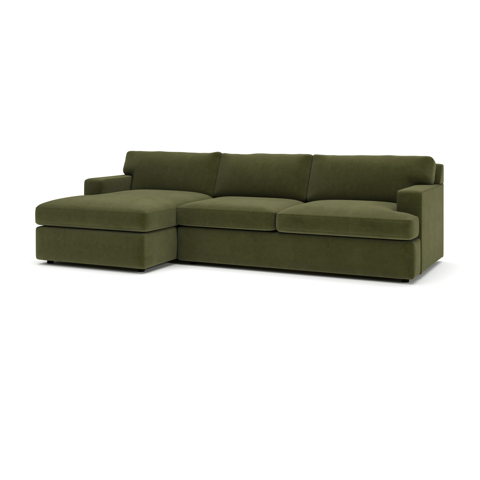 Cleo 2-Piece Upholstered Sectional, Left Hand Facing, Bella Forest Performance Velvet