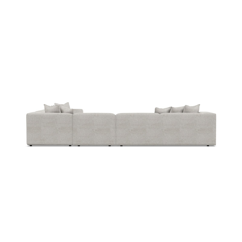 Bernhardt Bliss 4-Piece Fabric Sectional, Light Gray Polyester, 28" H x 160.5" W x 123.5" D