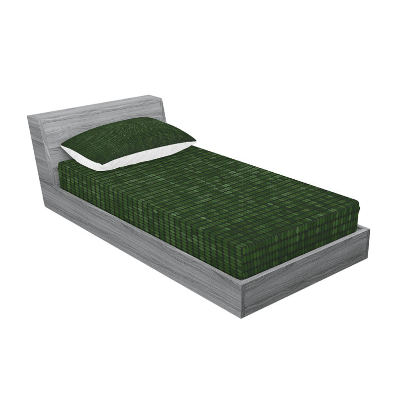 Drap-housse et coussin décoratif vert forêt Ambesonne, Ensemble de draps-housses pour lit simple + 2 taie
