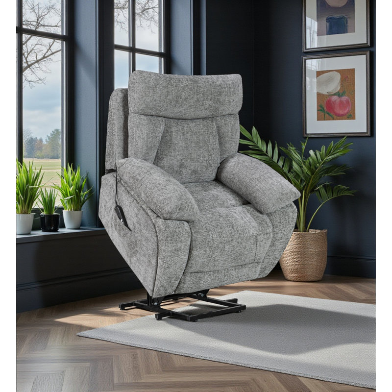 Willowfern Dual Motor Lift & Tilt Recliner Chair - Biscuit, Nickel Fabric