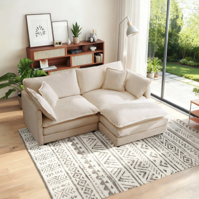 Canapé-lit modulaire en forme de L avec 1 repose-pieds Comfy