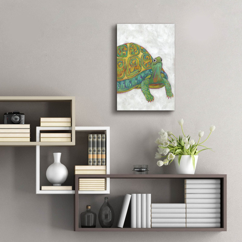  «Turtle Friends 1» par Chariklia Zarris, art mural en verre acrylique, 16 po x 24 po, H 24 po x l 16 po