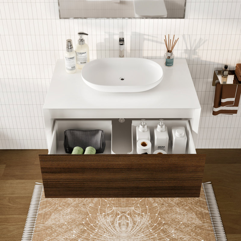 Ensemble de meuble-lavabo simple 36 po Zarra, Chêne gris