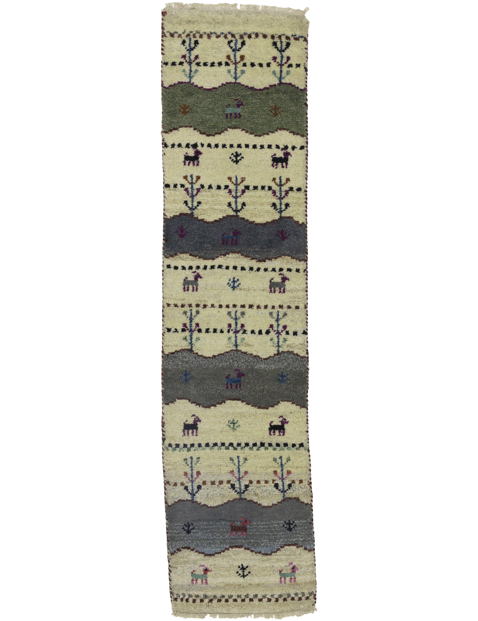 Foundry Select Cream Tribal 1'4X5'8 IndoGabbeh Oriental Runner Rug