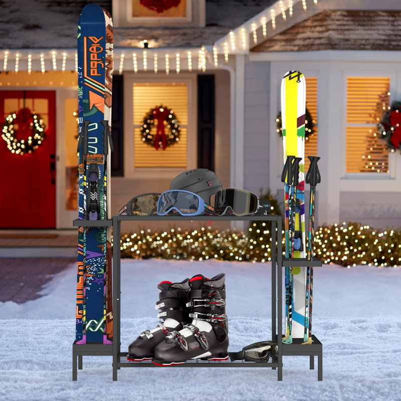 Support de rangement pour skis, bâtons et chaussures d'hiver