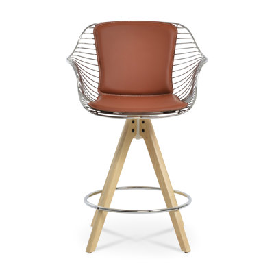 Zebra Pyramid Wood Swivel Stool