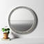 Simone Engineered Wood Round Wall Mirror-1857996068