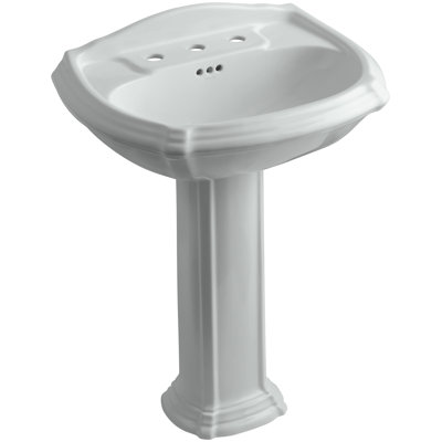 Portrait Ceramic 27" Pedestal Bathroom Sink with Overflow