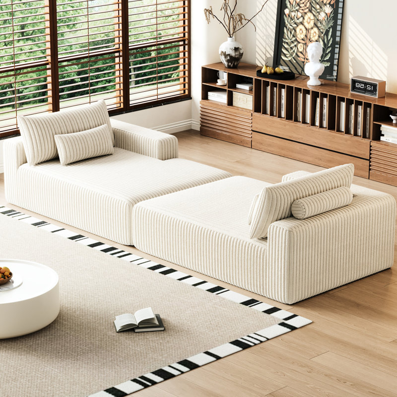 Canapé modulaire 102 po pour salon - sans assemblage, Beige