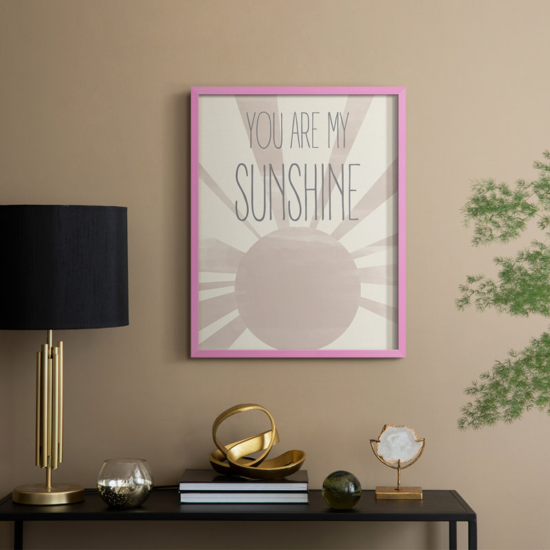 Sunshine Framed Print - Solid Wood, 30" H x 24" W, Pink