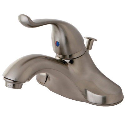 Kingston Brass Yosemite Single-Handle 3-Hole Deck Mount 4" Centerset Bathroom Faucet with Plastic Pop-Up