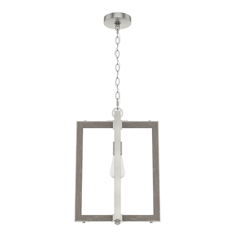 Woodburn 1 - Light Single Geometric Pendant, Brushed Nickel