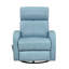 Fauteuil inclinable pivotant avec revêtement en cuir bleu, structure en bois massif, confort et luxe, mobilier de salon (1 pièce)-242953935