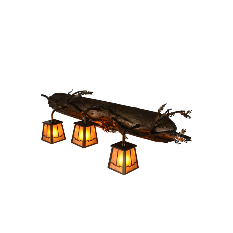 Adirondack Pine Branch 3-Light Antique Copper Vanity Sconce