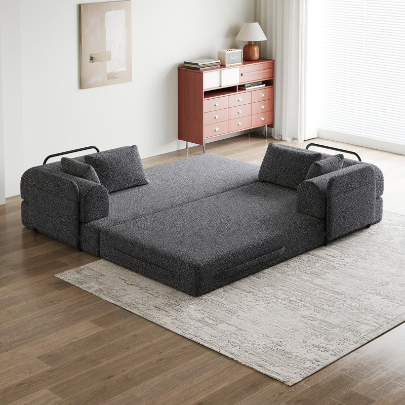 Canapé-lit convertible avec coussin cylindrique, canapé-lit pliant en chenille avec, canapé-lit pliant avec poche latérale, canapé-lit de salon pour salon