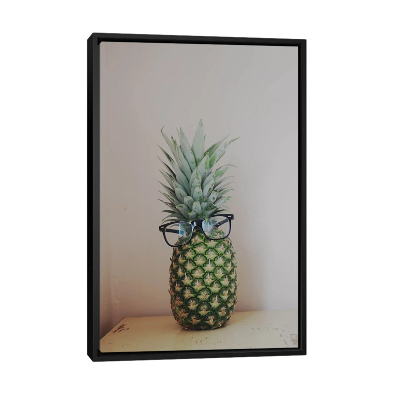 « mr. ananas », photographie sur toile, H 26 po x l 18 po x P 1,5 po, Toile avec cadre noir, Pas de tapis