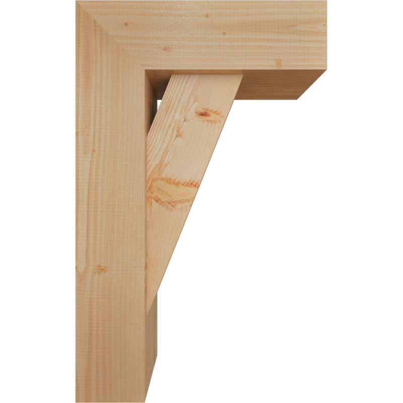 Traditional Block Bracket with Offset Brace, 32 x 20, 7 1/2"W Douglas Fir (Smooth)