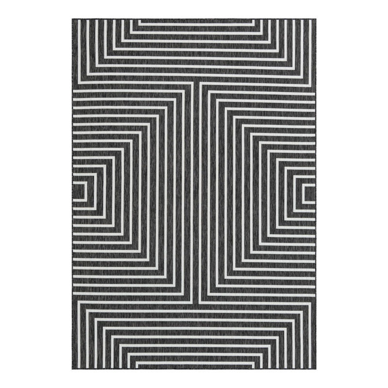 Tapis intérieur / extérieur d'extérieur moderne, Rectangle 7 pi 1 po x 10 pi
