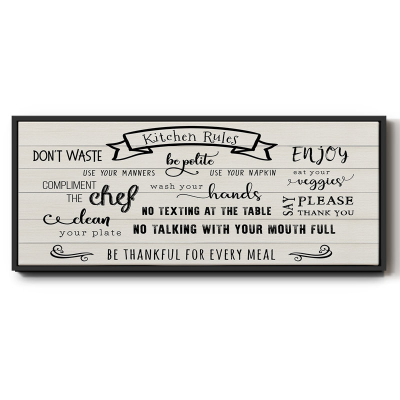 Rules of the Kitchen - Toile encadrée, H 24 po x l 60 po