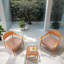Ensemble de chaises modernes 2 pièces avec sièges rembourrés et cadre en acier-609942174-609942175