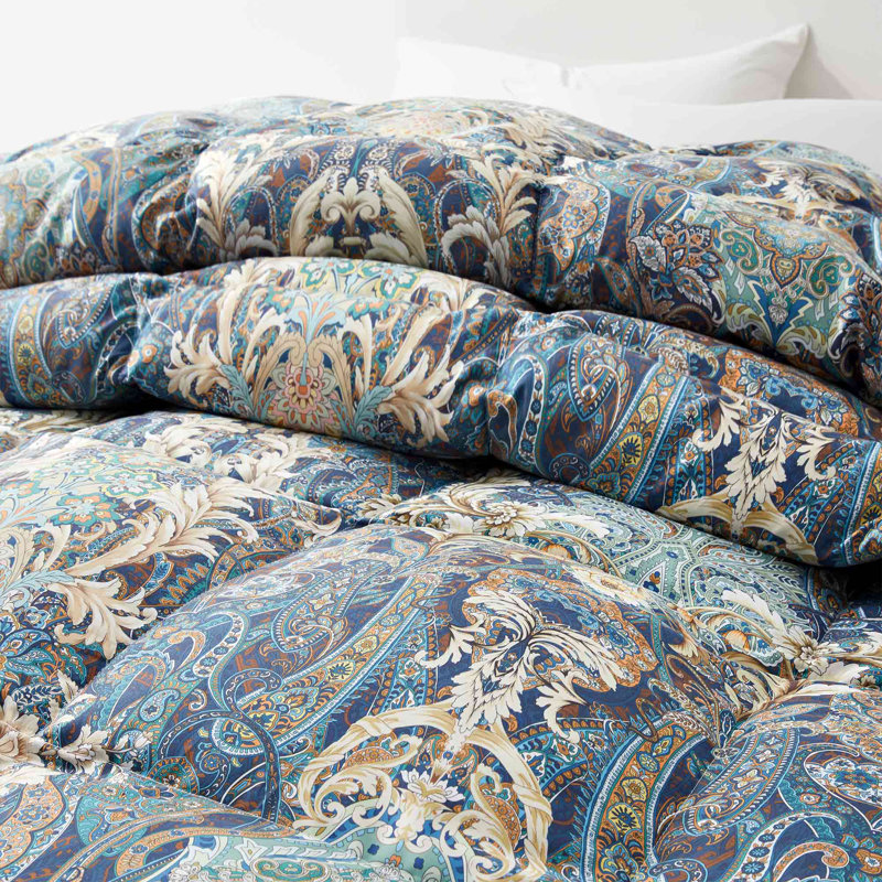 Iftekar All Seasons Polyester Comforter, Twin, Royal Paisley Bloom