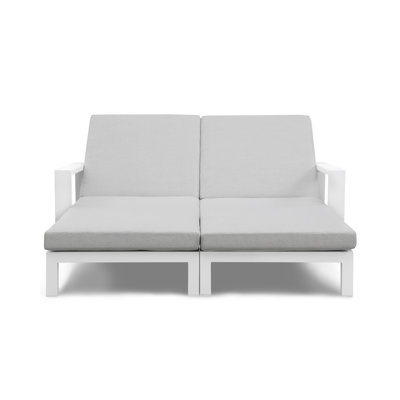 Hoyt Outdoor Metal Double Chaise Lounge