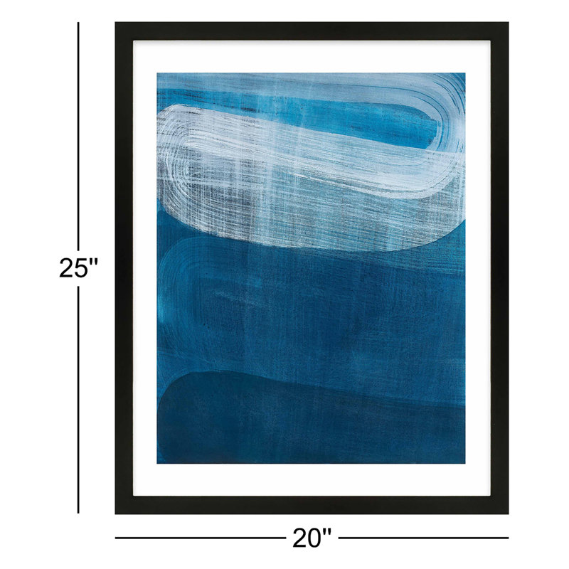 Tidal Blues Print by Stephanie Dennis, 25" H x 20" W  x 1.25" D, Black