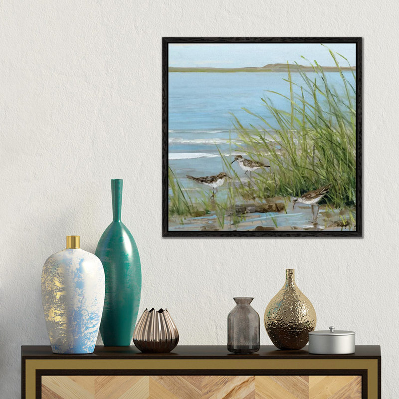 Sally Swatland - Print on Canvas, 45.72 cm H x 45.72 cm W, Black Floater Framed
