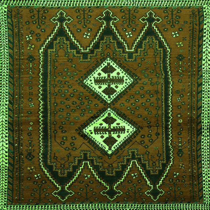 Chenille Oriental Indoor Rug, Square 5'