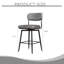 Ensemble de 2 tabourets de bar rotatifs à 360 ° avec tabourets de bar avec coussins en cuir et supports en fer, convenant à divers endroits tels que les cuisines, les restaurants, les bureaux, etc.