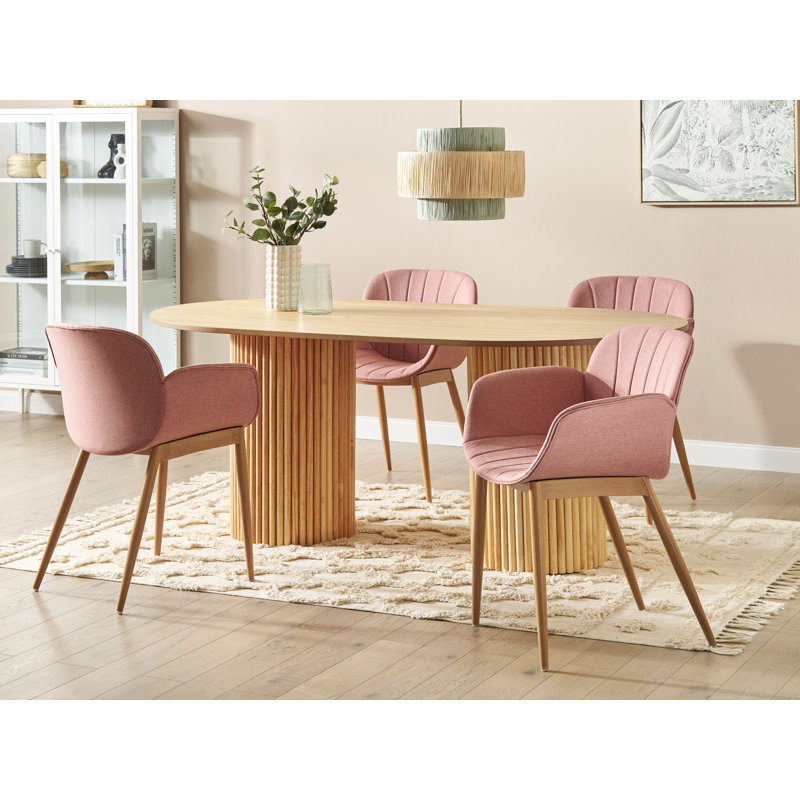 Anary 44cm H Polyester Blend Upholstered Armchair, Pink 