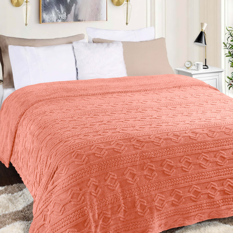 Literie moelleuse Boho, Très grand lit, Rosé