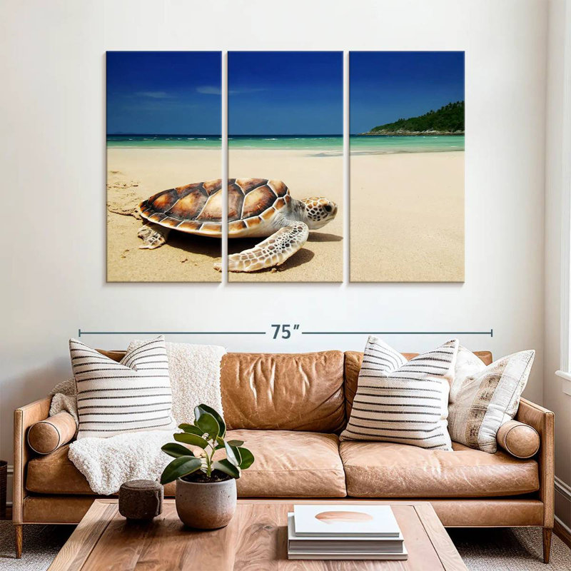 Turtle On Beach, 42" H x 65" W