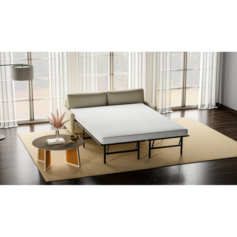 Matelas pour lit simple - couche de mousse à mémoire de forme de 1 po + base haute densité tricotée à 100% en tissu tricoté à 280 g / m² et fond antidérapant blanc-gris