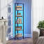 Corner Shelf with LED Light, 6-Tier Corner Bookshelf for Small Space, Narrow Display Corner Shelf Stand
