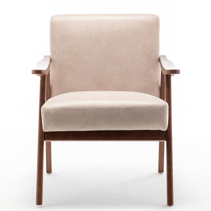 Chaise en microfibre brun clair, structure en bois, idéale pour les petites pièces d'appoint, aspect moderne, Chameau clair