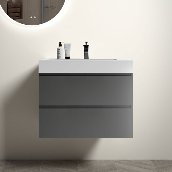 Wrought Studio Jenaia 29.9'' Single Bathroom Vanity with Solid Surface ...
